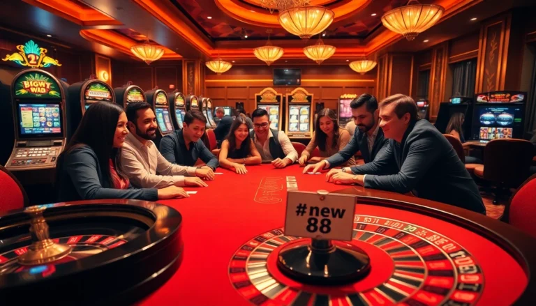 Players gambling at a vibrant casino table while embracing the thrill of new 88 gaming experiences.