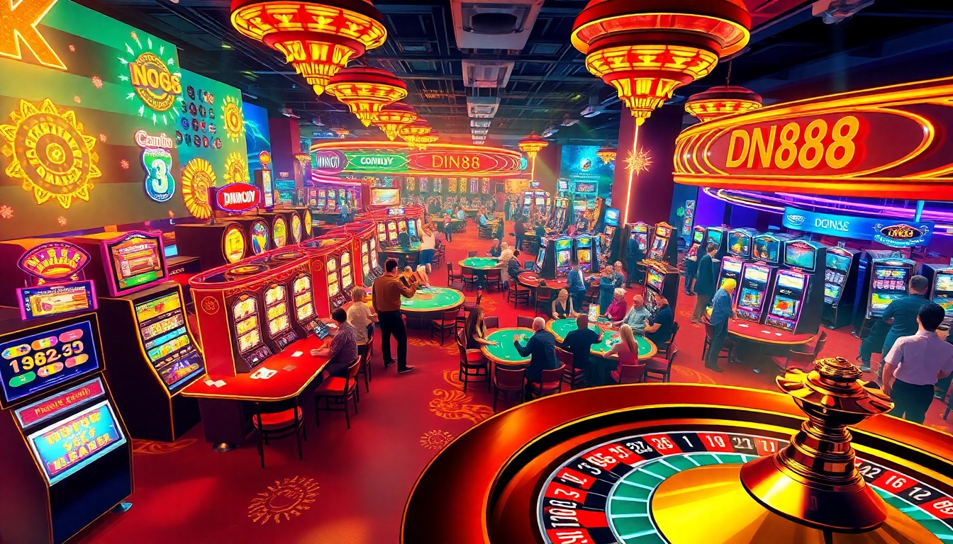 Experience the excitement of winning at trang chủ dn88 casino with vibrant slot machines and engaged players.