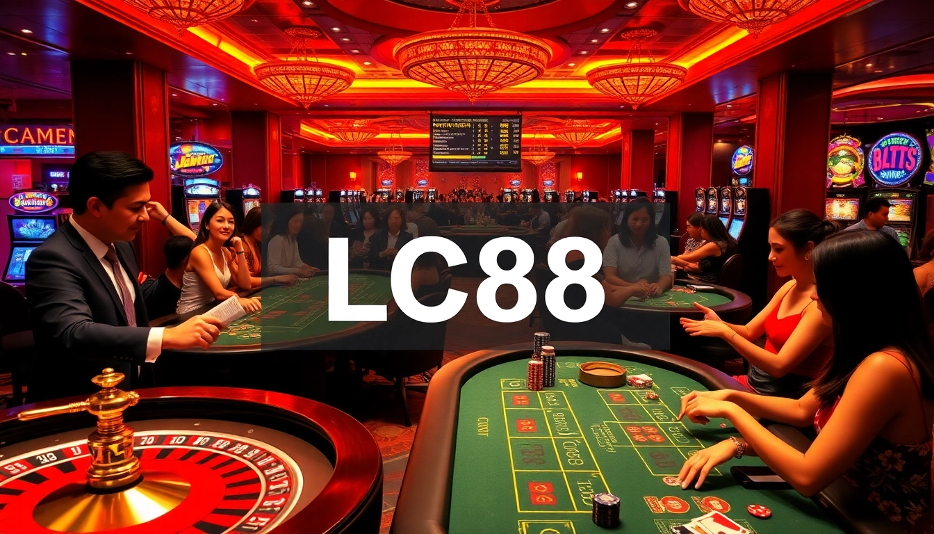 LC88 offers thrilling casino experiences with players enjoying roulette and blackjack tables.